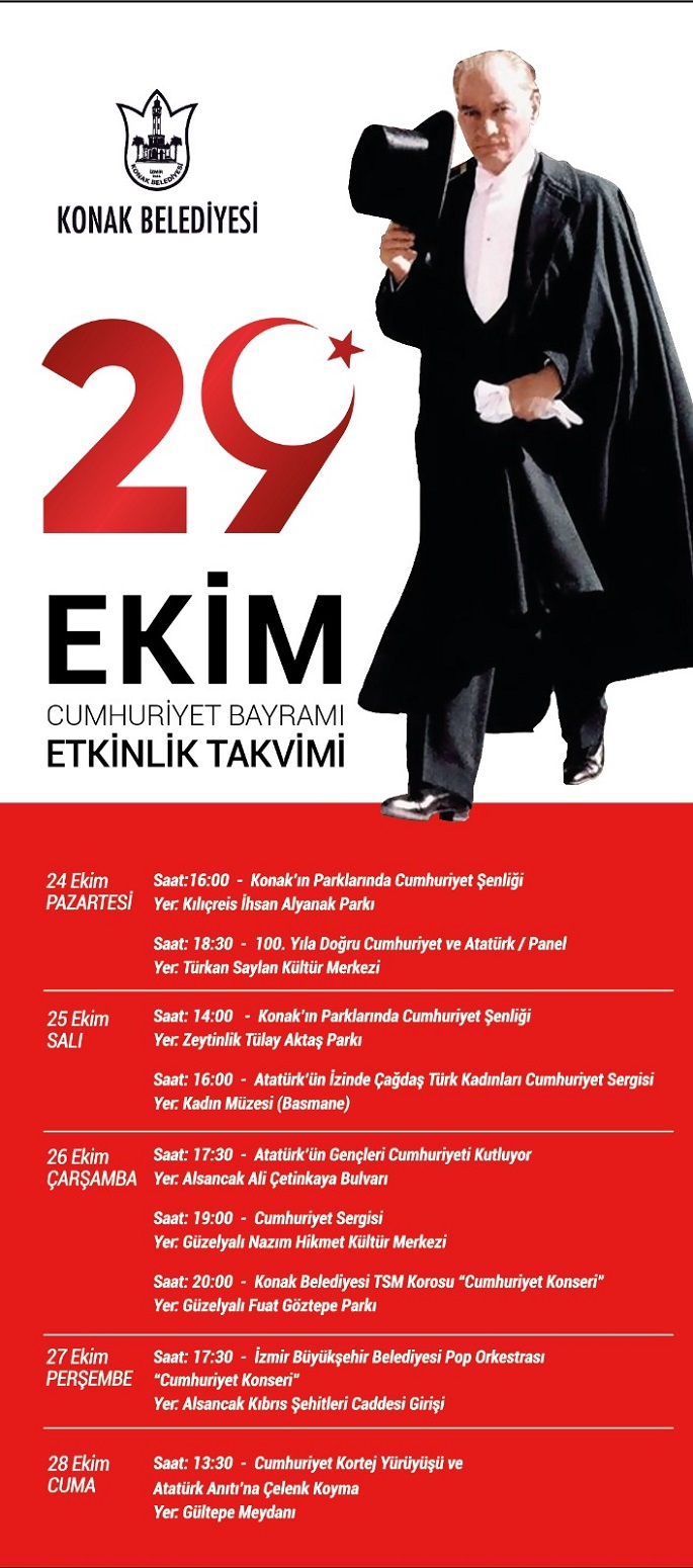 Konak’ta Cumhuriyet Bayramı Hafta boyunca kutlanacak
